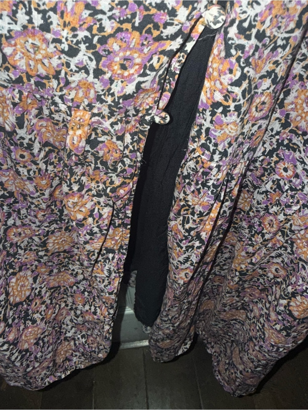 Anthropologie Ruched Floral Maxi Dress Size XL Boho Peasant - Picture 4 of 7